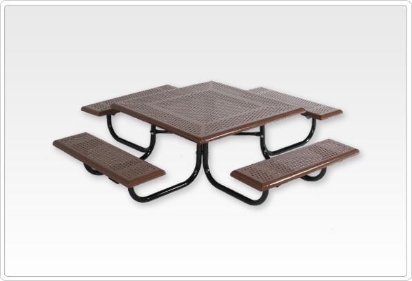 46 Square Perforated Metal Portable Table